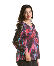 Load image into Gallery viewer, SPG Lace sleeve print top
