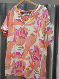 Zhenzi bold leaf effect print tops
