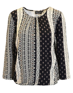 Signature Black & Cream print top