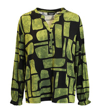 Cargar imagen en el visor de la galería, Signature Green&amp; Black graphic pattern top
