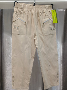 Cotton mix 3/4 cropped trousers
