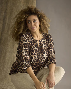 Zhenzi animal pattern print top
