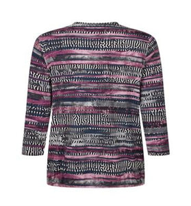 Brandtex abstract pink & grey top