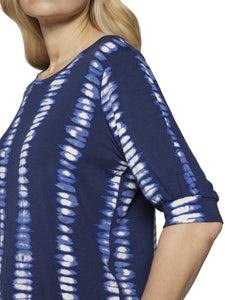 Signature abstract Navy print top