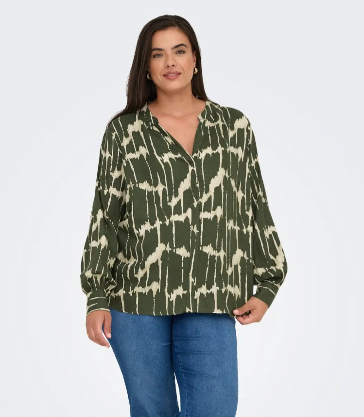Only Carmakoma green abstract print top