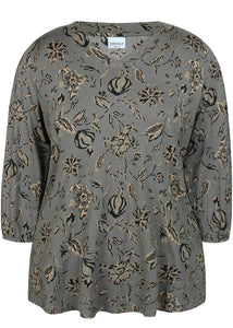 Zhenzi abstract leaf print Tops