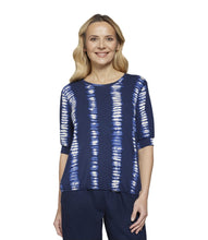 Load image into Gallery viewer, Signature abstract Navy print top
