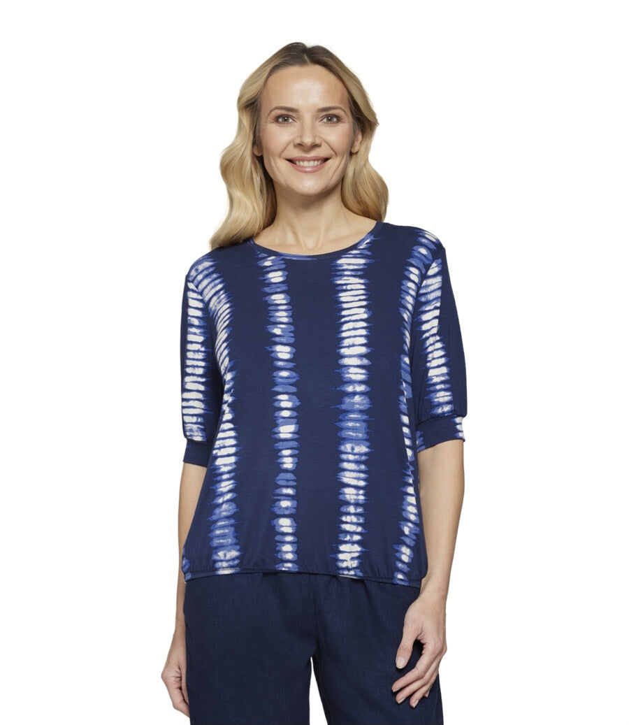Signature abstract Navy print top