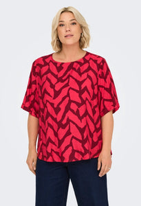 Only Carmakoma coral Print top