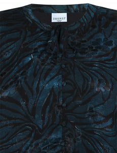 The Zhenzi Tula Blue  Blouse