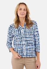 Load image into Gallery viewer, Brandtex blue check effect print top
