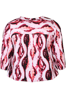 Zhenzi Abstract print V neck  tops