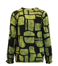 Cargar imagen en el visor de la galería, Signature Green&amp; Black graphic pattern top
