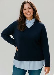 Only Carmakoma mock shirt with jumper