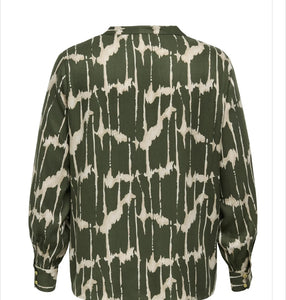Only Carmakoma green abstract print top