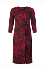 Load image into Gallery viewer, Brandtex abstract red &amp; Black pattern print dress
