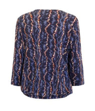 Load image into Gallery viewer, Signature Navy &amp; Brown print top
