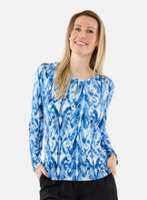 Load image into Gallery viewer, Signature blue long sleeve print top
