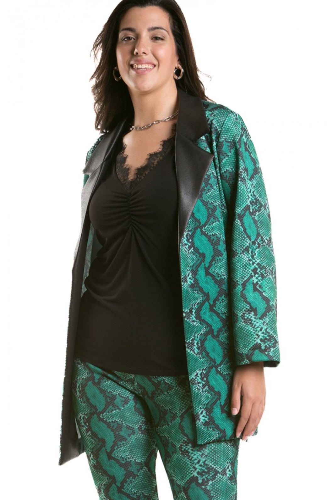 SPG snake pattern print blazer