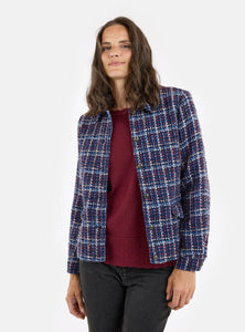 Signature Navy tweed checked effect Jacket