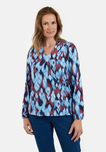 Signature Blue & Wine V neck Tops