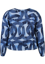 Load image into Gallery viewer, Zhenzi semi circle pattern print top

