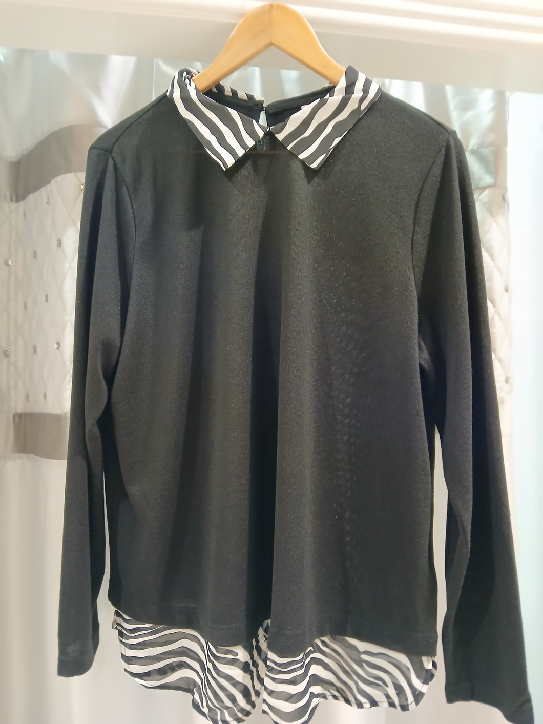 Only Carmakoma fine knit jumper with mock shirt