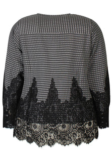 Zhenzi black lace trimmed top