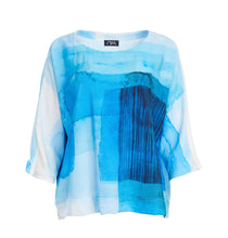 Lade das Bild in den Galerie-Viewer, Ora Mikino blue pattern print top
