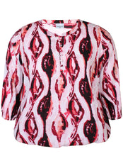 Load image into Gallery viewer, Zhenzi Abstract print V neck  tops
