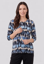 Load image into Gallery viewer, Brandtex blue abstract pattern print top
