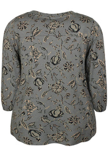 Zhenzi abstract leaf print Tops