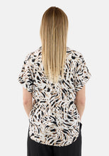 Load image into Gallery viewer, Signature off white mix abstract print top
