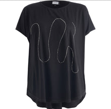 Load image into Gallery viewer, Gozzip black abstract beaded top
