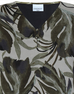 Zhenzi Seya leaf print tops
