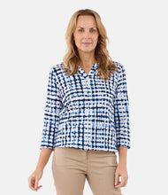 Load image into Gallery viewer, Brandtex blue check effect print top
