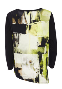 Ora Contrast sleeve abstract top