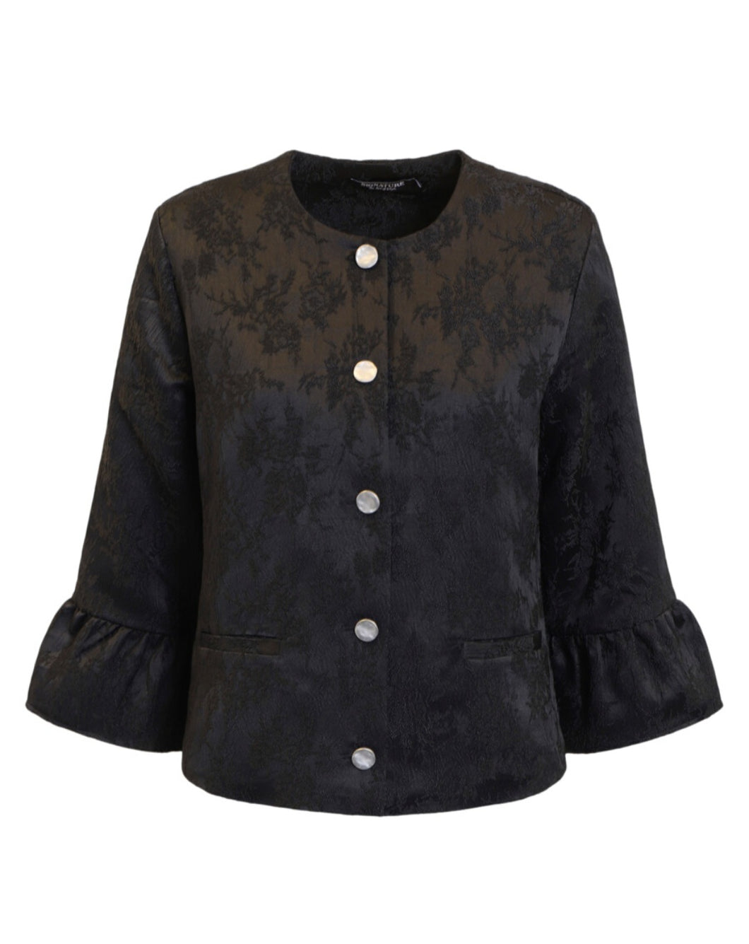Signature abstract floral embossed jacket