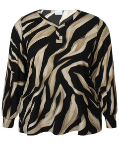 Zhenzi wave effect print top