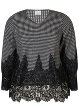 Load image into Gallery viewer, Zhenzi black lace trimmed top
