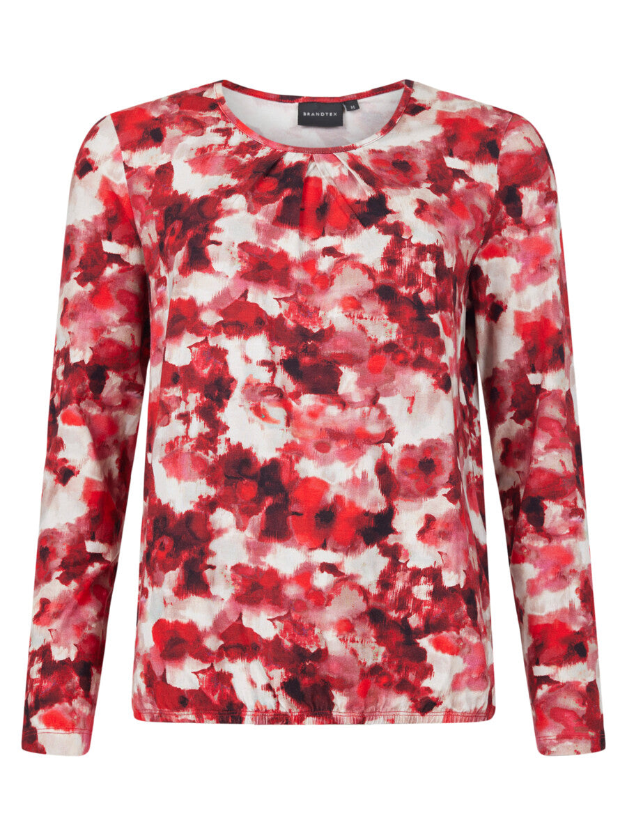 Brandtex blurred abstract floral print top