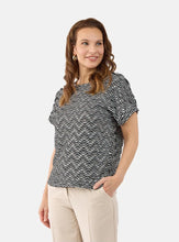 Load image into Gallery viewer, Brandtex black and off white textured top

