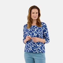 Load image into Gallery viewer, Signature abstract print Navy top
