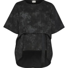 Cargar imagen en el visor de la galería, Gozzip Juliette black &amp; grey abstract pattern top
