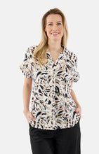 Load image into Gallery viewer, Signature off white mix abstract print top
