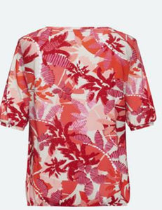 Signature abstract leaf pattern print tops