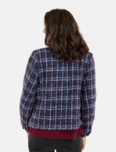 Load image into Gallery viewer, Signature Navy tweed checked effect Jacket
