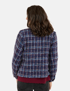 Signature Navy tweed checked effect Jacket