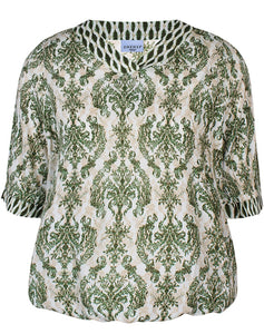 Vintage inspired pattern print top