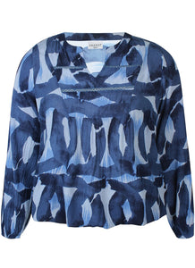 Zhenzi semi circle pattern print top